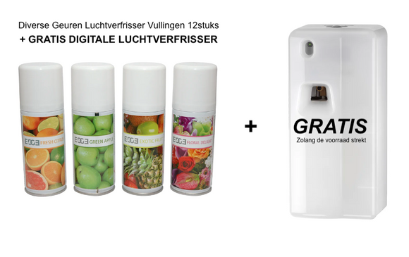 Gratis Luchtverfrisser + Aerosol Diverse Geuren Luchtverfrisser Vullingen 12stuks